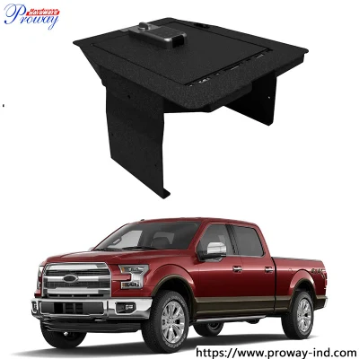 Coffre-fort de Console centrale à verrouillage électronique, boîte d'accoudoir de voiture Compatible avec Console centrale pour Ford F150 2015